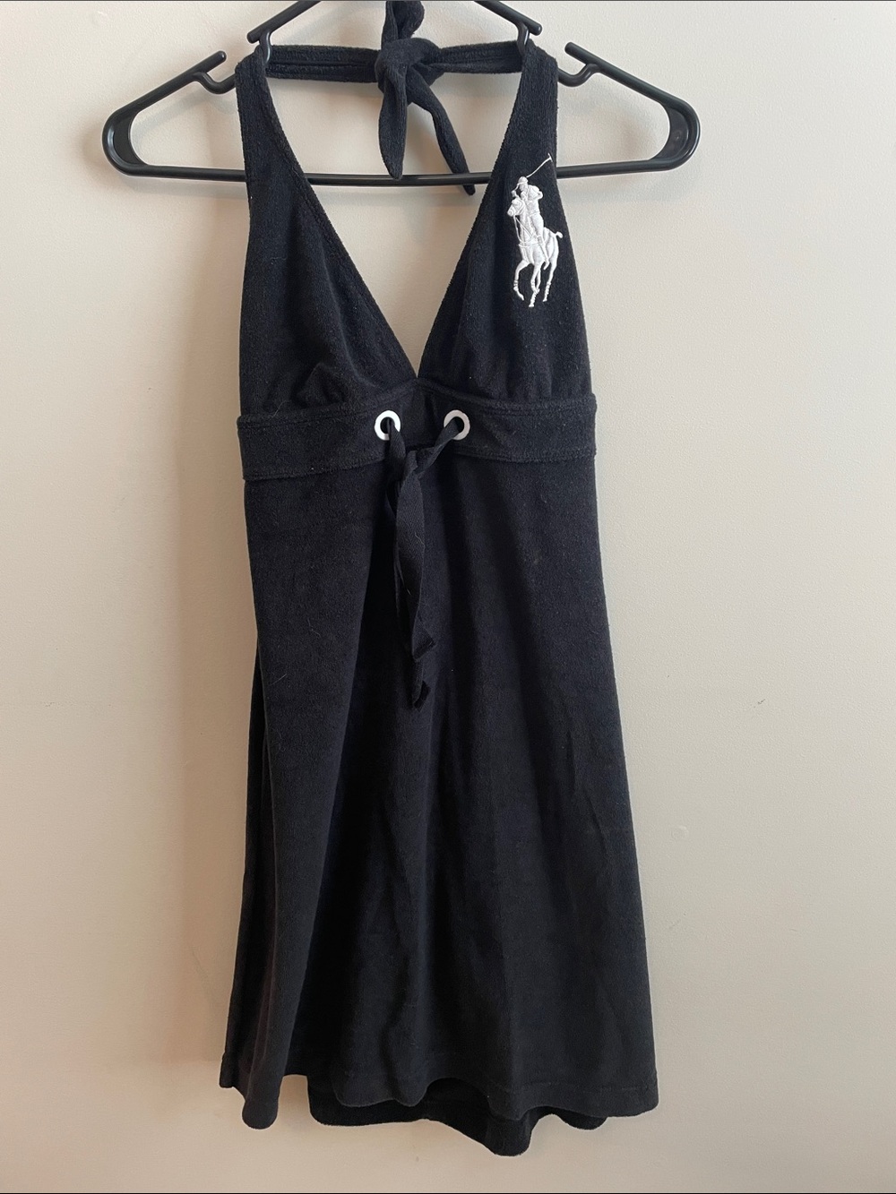 Ralph Lauren Black Terry Fabric Tag with White Logo - Picture 3 of 4